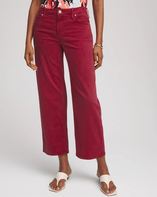 Chico's Women | Girlfriend Cropped Wide-Leg Jean RUSSET RED