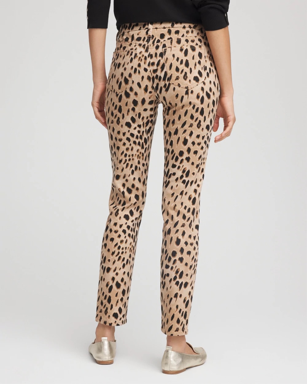Chico's Women | Leopard Girlfriend Slim Ankle Jeans CARAMEL APPLE