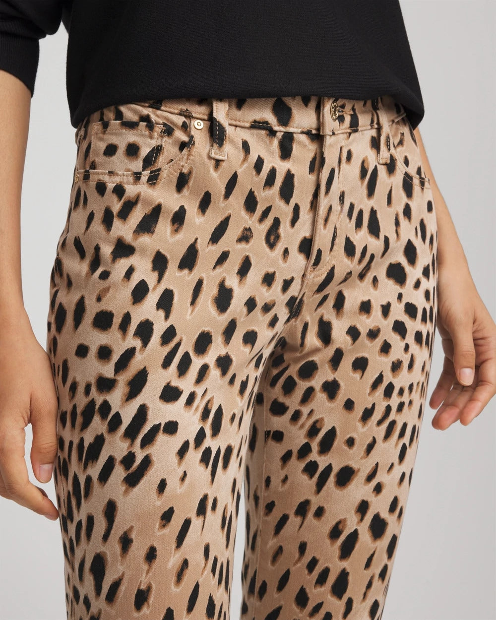 Chico's Women | Leopard Girlfriend Slim Ankle Jeans CARAMEL APPLE