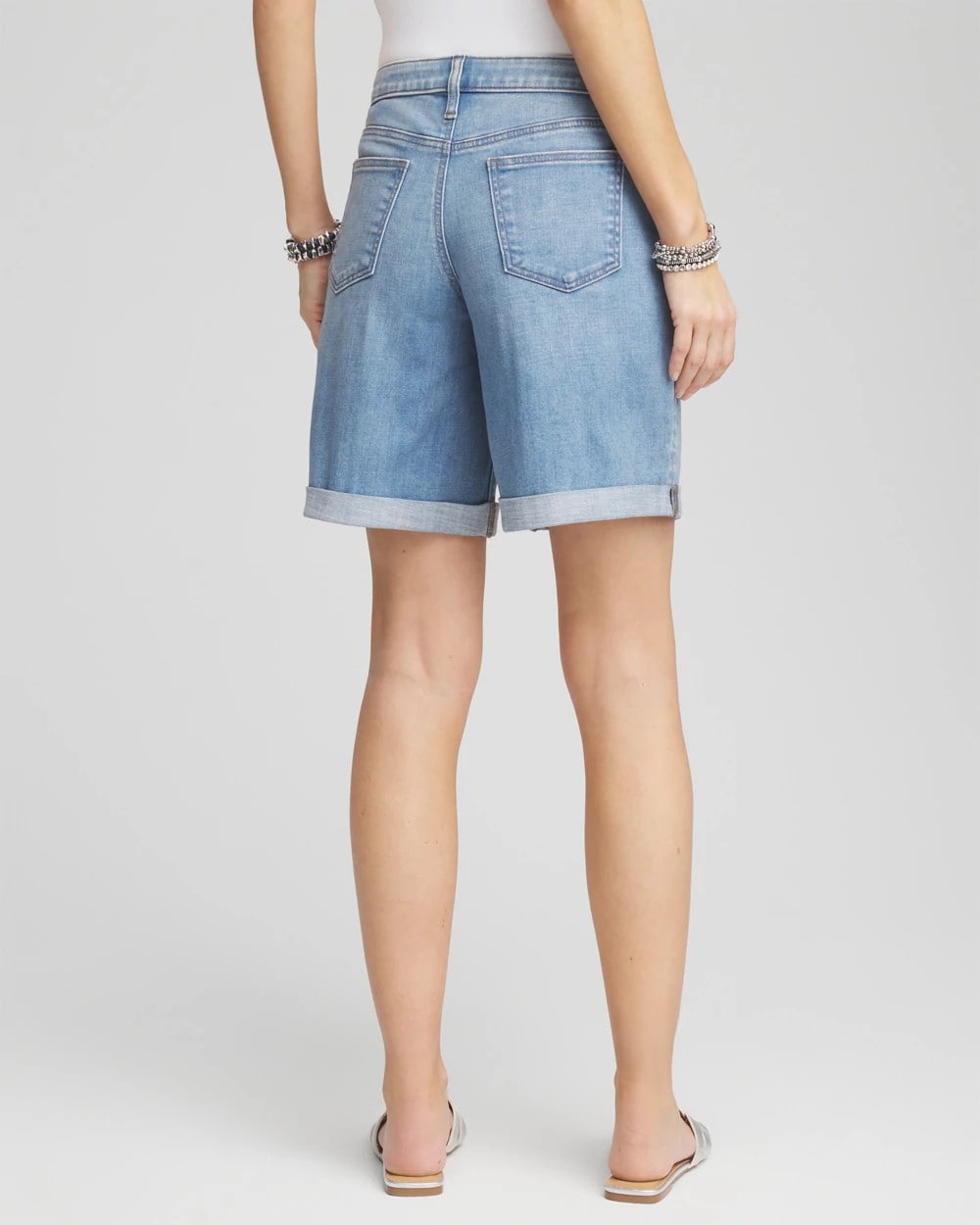 Chico's Women | Girlfriend Cuffed Swing Denim Shorts PASHMINA INDIGO