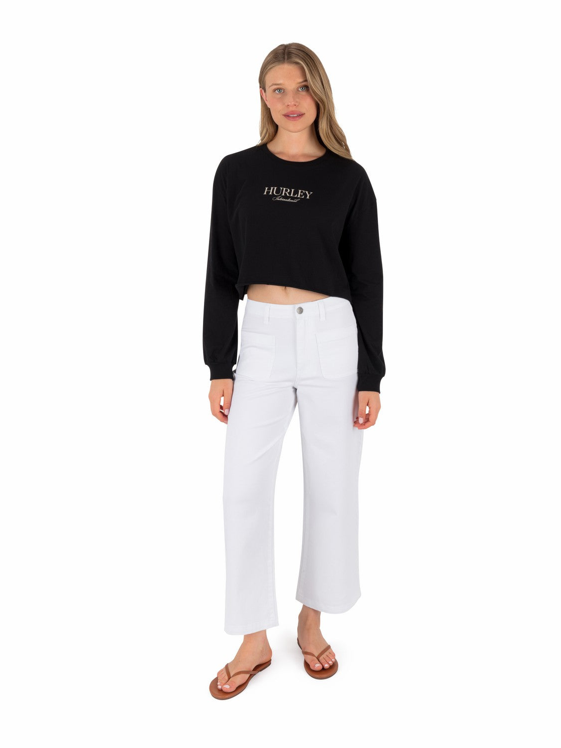 Floreal Long Sleeve Crop T-Shirt