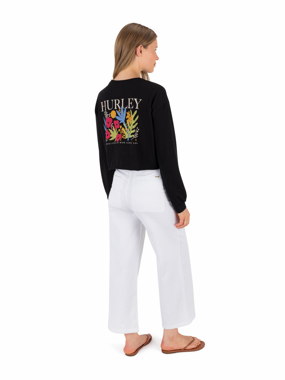 Floreal Long Sleeve Crop T-Shirt