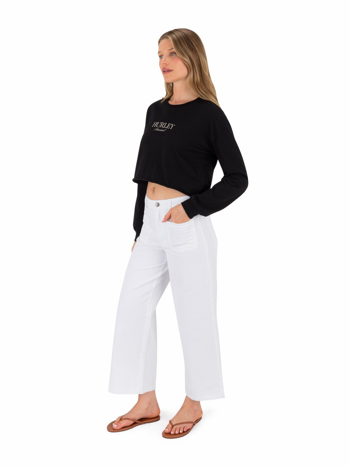 Floreal Long Sleeve Crop T-Shirt