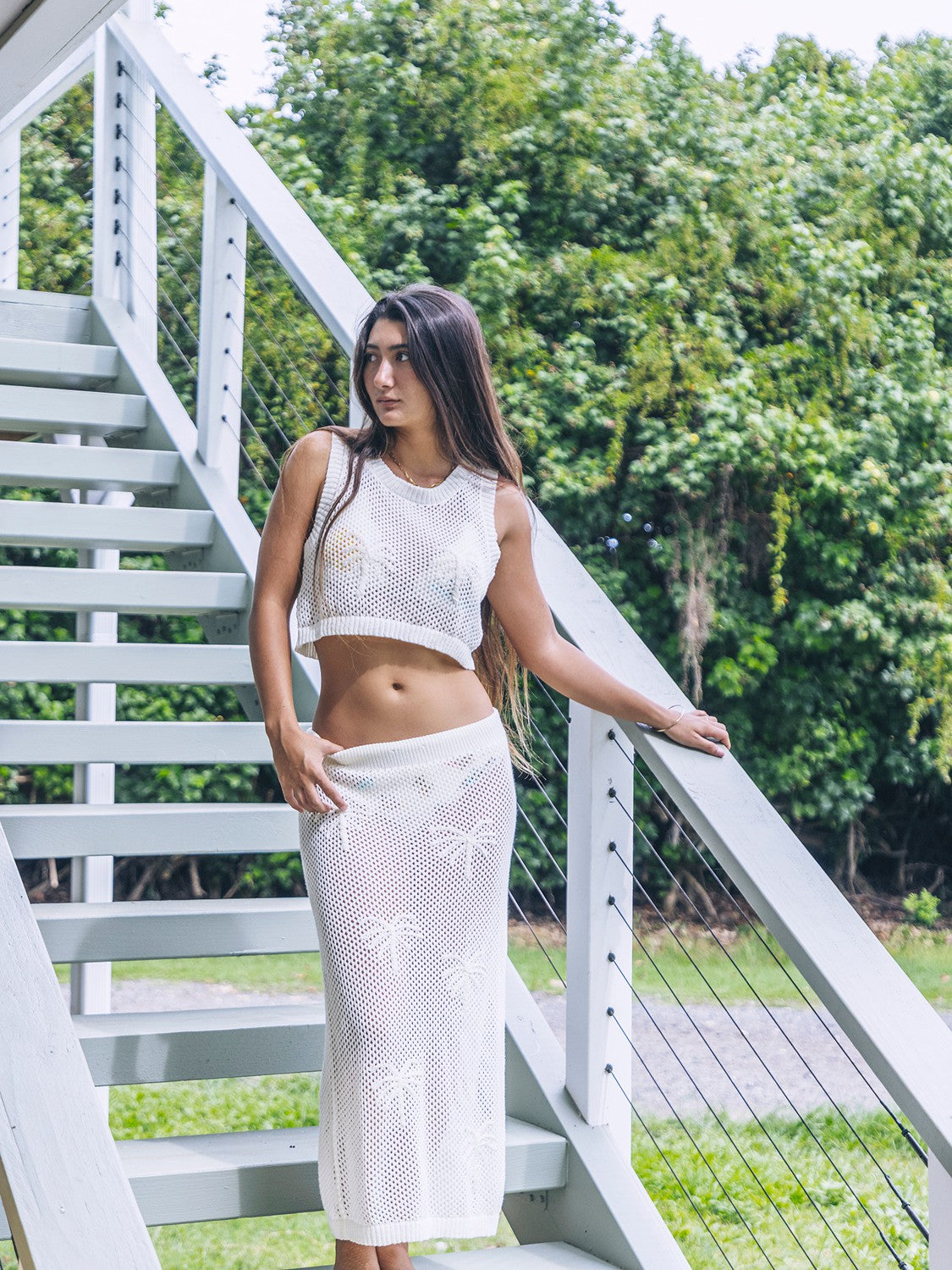 Embroidered Crochet Skirt