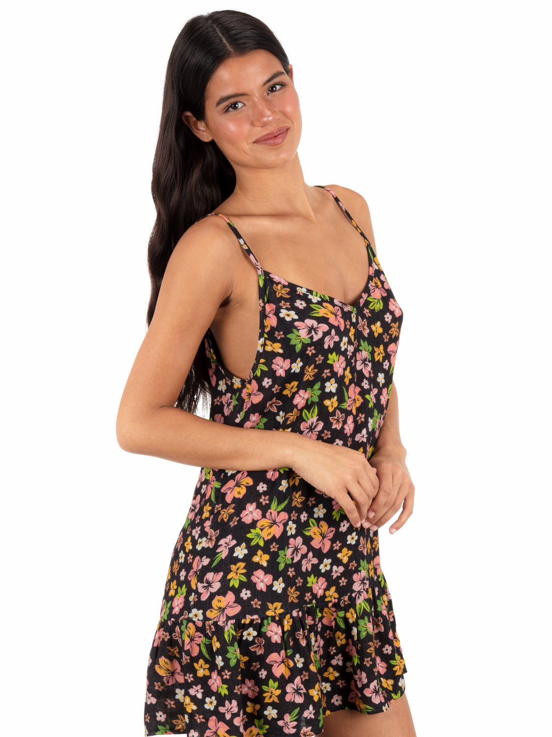 Hibiscus Dream V Neck Mini Dress