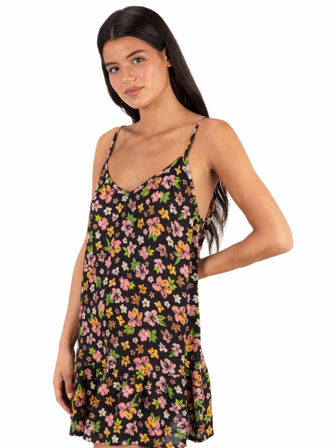Hibiscus Dream V Neck Mini Dress