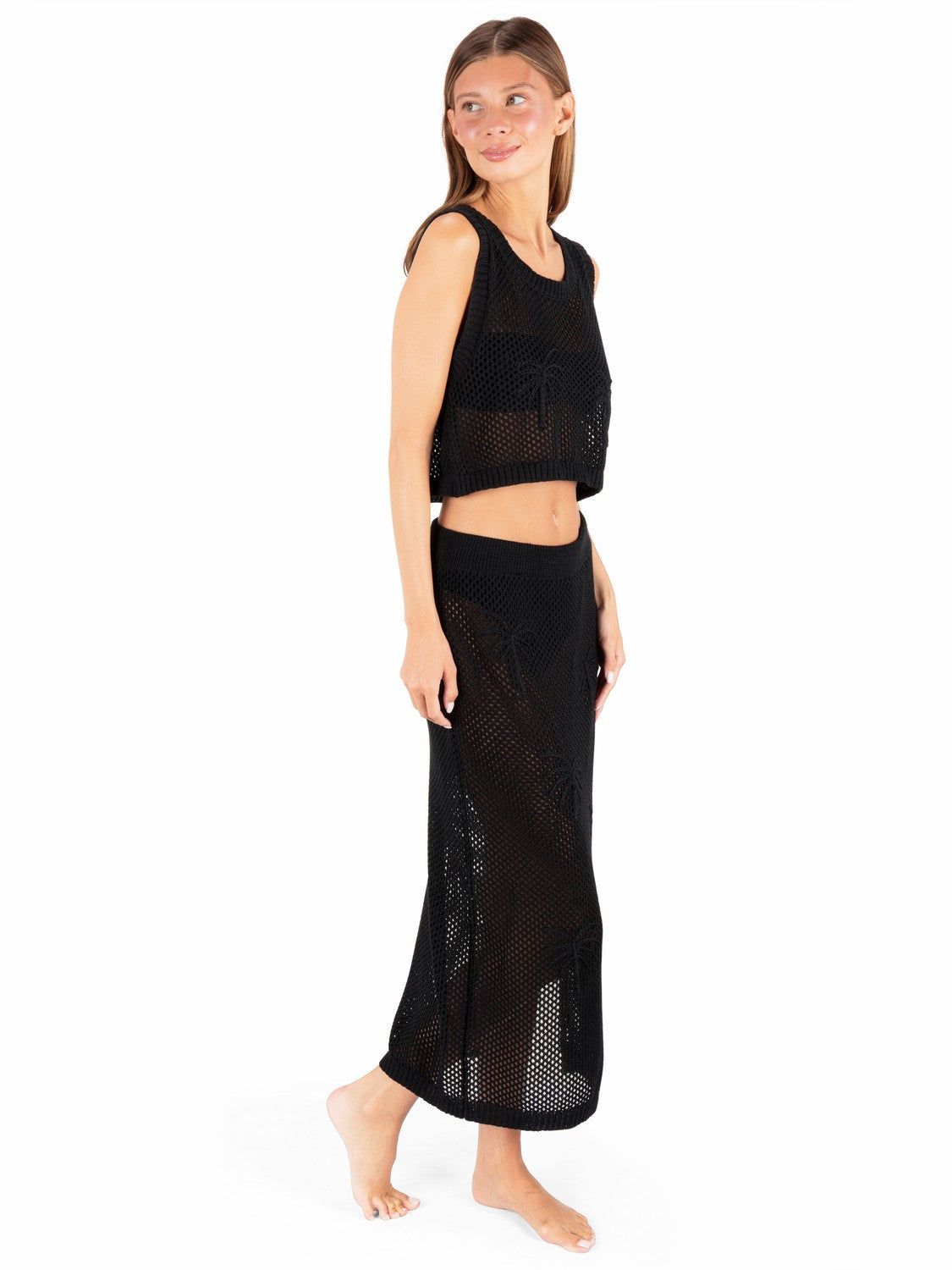 Embroidered Crochet Jacquard Tank