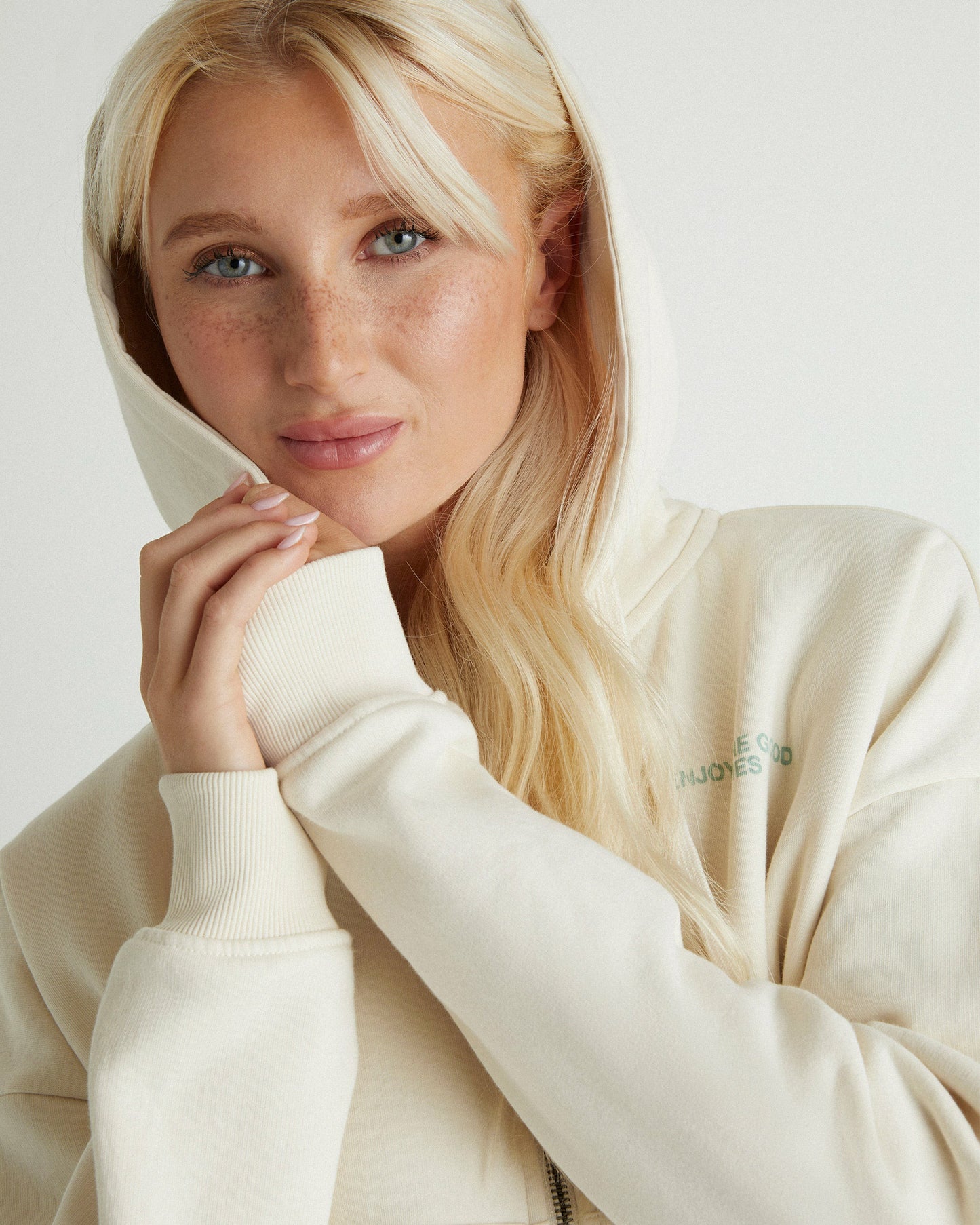 Enjoy The Good Crop Zip Hoodie