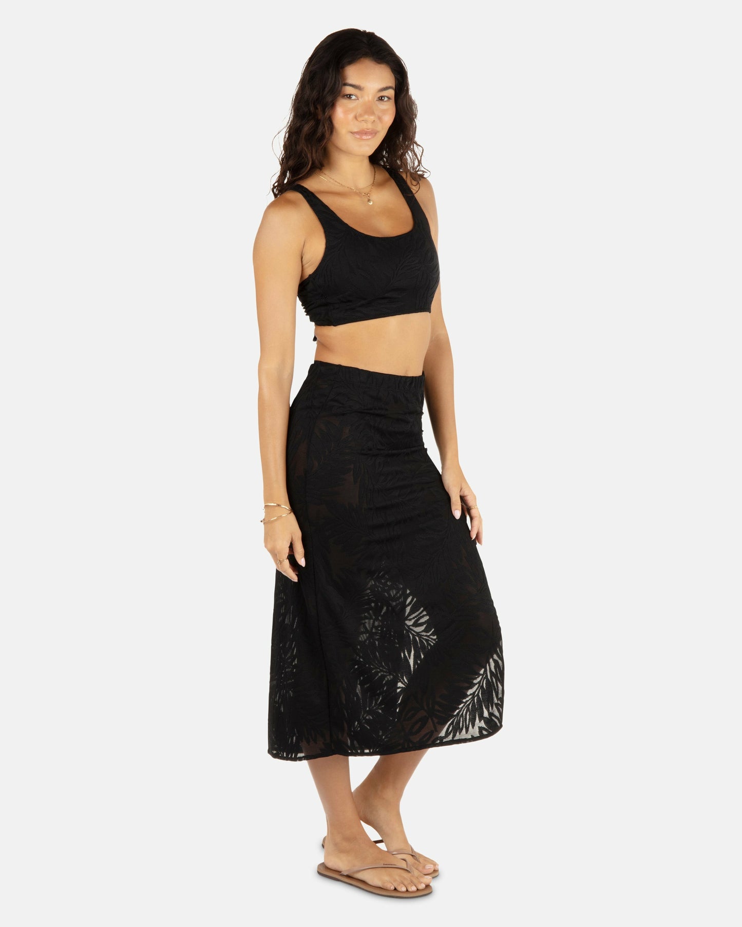 Ulu Leaf Midi Skirt