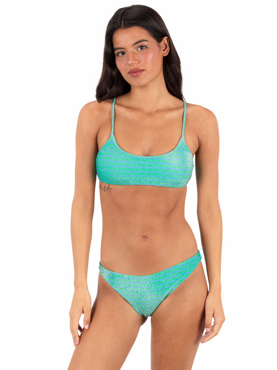 Shine Stripe Scoop Front Bralette