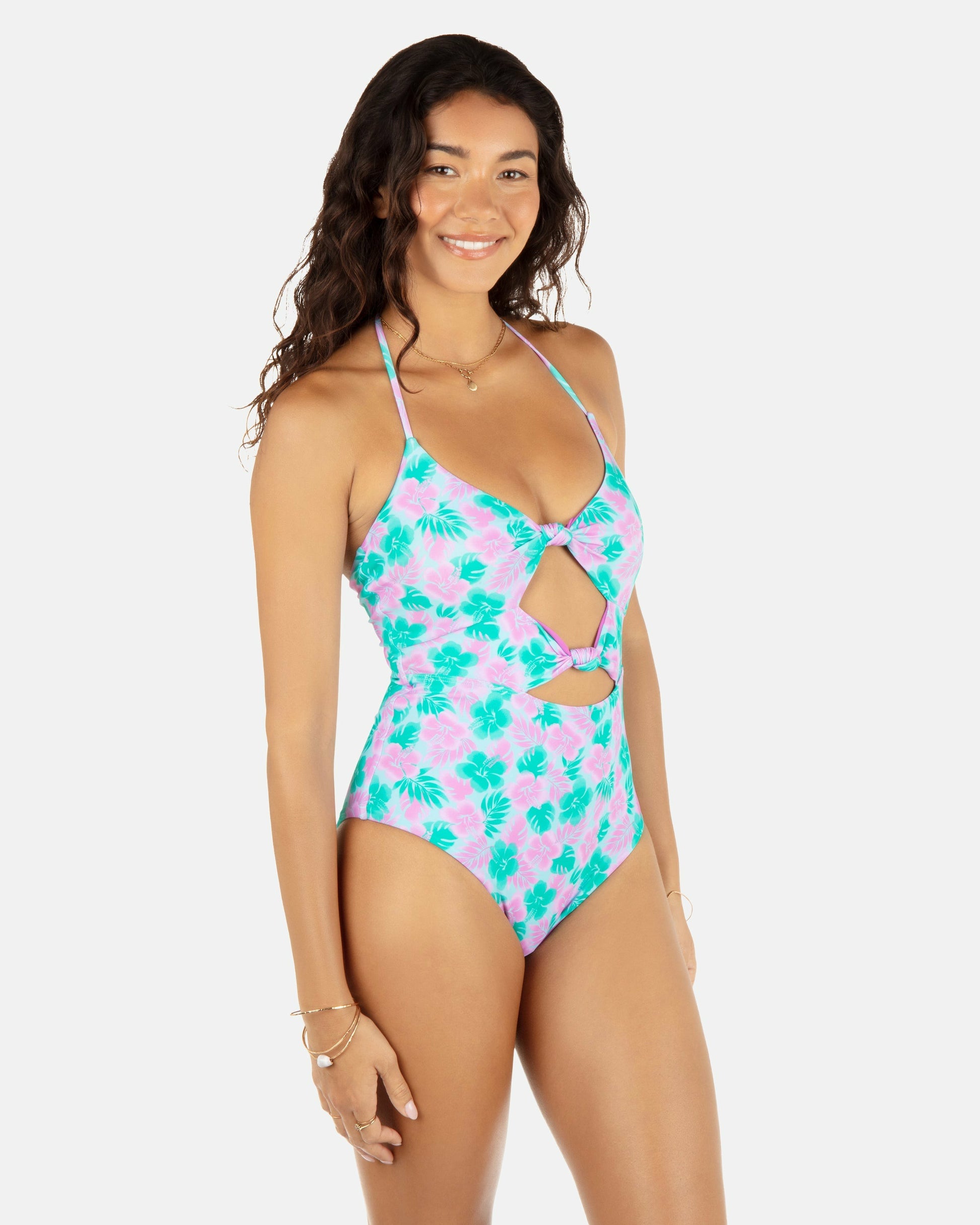 Lani Floral Cheeky Knot One Piece
