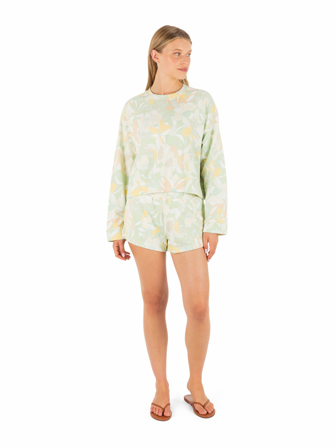 Safari Floral Boxy Crew